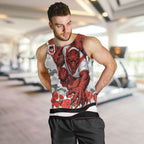Personalized Dragons ANZAC Tribute Men Tank Top Poppy Field Soldier Silhouette Aboriginal Rugby Mascot
