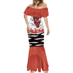 Personalized Dragons ANZAC Tribute Mermaid Dress Poppy Field Soldier Silhouette Aboriginal Rugby Mascot