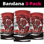 Personalized Dragons ANZAC Tribute Neck Gaiter Poppy Field Soldier Silhouette Aboriginal Rugby Mascot
