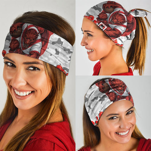 Personalized Dragons ANZAC Tribute Neck Gaiter Poppy Field Soldier Silhouette Aboriginal Rugby Mascot