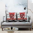 Personalized Dragons ANZAC Tribute Pillow Cover Poppy Field Soldier Silhouette Aboriginal Rugby Mascot