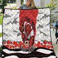 Personalized Dragons ANZAC Tribute Quilt Poppy Field Soldier Silhouette Aboriginal Rugby Mascot