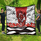 Personalized Dragons ANZAC Tribute Quilt Poppy Field Soldier Silhouette Aboriginal Rugby Mascot
