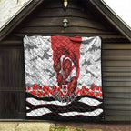 Personalized Dragons ANZAC Tribute Quilt Poppy Field Soldier Silhouette Aboriginal Rugby Mascot