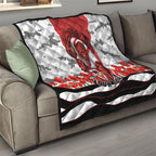Personalized Dragons ANZAC Tribute Quilt Poppy Field Soldier Silhouette Aboriginal Rugby Mascot