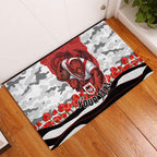 Personalized Dragons ANZAC Tribute Rubber Doormat Poppy Field Soldier Silhouette Aboriginal Rugby Mascot