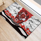 Personalized Dragons ANZAC Tribute Rubber Doormat Poppy Field Soldier Silhouette Aboriginal Rugby Mascot