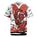 Personalized Dragons ANZAC Tribute Rugby Jersey Poppy Field Soldier Silhouette Aboriginal Rugby Mascot
