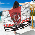 Personalized Dragons ANZAC Tribute Sarong Poppy Field Soldier Silhouette Aboriginal Rugby Mascot