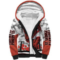 Personalized Dragons ANZAC Tribute Sherpa Hoodie Poppy Field Soldier Silhouette Aboriginal Rugby Mascot