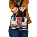 Personalized Dragons ANZAC Tribute Shoulder Handbag Poppy Field Soldier Silhouette Aboriginal Rugby Mascot