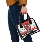 Personalized Dragons ANZAC Tribute Shoulder Handbag Poppy Field Soldier Silhouette Aboriginal Rugby Mascot