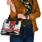 Personalized Dragons ANZAC Tribute Shoulder Handbag Poppy Field Soldier Silhouette Aboriginal Rugby Mascot