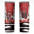 Personalized Dragons ANZAC Tribute Skinny Tumbler Poppy Field Soldier Silhouette Aboriginal Rugby Mascot