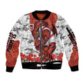 Personalized Dragons ANZAC Tribute Sleeve Zip Bomber Jacket Poppy Field Soldier Silhouette Aboriginal Rugby Mascot