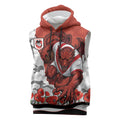 Personalized Dragons ANZAC Tribute Sleeveless Hoodie Poppy Field Soldier Silhouette Aboriginal Rugby Mascot