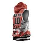 Personalized Dragons ANZAC Tribute Sleeveless Hoodie Poppy Field Soldier Silhouette Aboriginal Rugby Mascot
