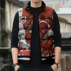 Personalized Dragons ANZAC Tribute Sleeveless Puffer Jacket Poppy Field Soldier Silhouette Aboriginal Rugby Mascot