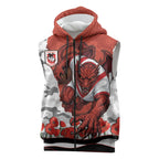 Personalized Dragons ANZAC Tribute Sleeveless Zip Hoodie Poppy Field Soldier Silhouette Aboriginal Rugby Mascot