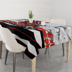 Personalized Dragons ANZAC Tribute Tablecloth Poppy Field Soldier Silhouette Aboriginal Rugby Mascot