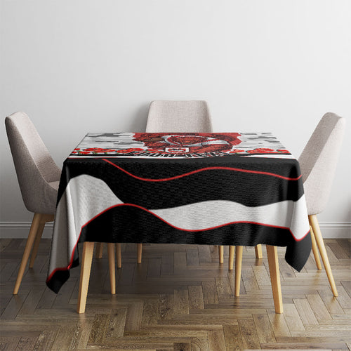 Personalized Dragons ANZAC Tribute Tablecloth Poppy Field Soldier Silhouette Aboriginal Rugby Mascot