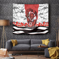 Personalized Dragons ANZAC Tribute Tapestry Poppy Field Soldier Silhouette Aboriginal Rugby Mascot