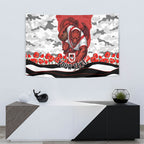 Personalized Dragons ANZAC Tribute Tapestry Poppy Field Soldier Silhouette Aboriginal Rugby Mascot