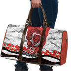 Personalized Dragons ANZAC Tribute Travel Bag Poppy Field Soldier Silhouette Aboriginal Rugby Mascot
