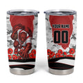 Personalized Dragons ANZAC Tribute Tumbler Cup Poppy Field Soldier Silhouette Aboriginal Rugby Mascot