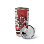 Personalized Dragons ANZAC Tribute Tumbler Cup Poppy Field Soldier Silhouette Aboriginal Rugby Mascot