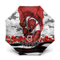 Personalized Dragons ANZAC Tribute Umbrella Poppy Field Soldier Silhouette Aboriginal Rugby Mascot