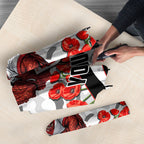 Personalized Dragons ANZAC Tribute Umbrella Poppy Field Soldier Silhouette Aboriginal Rugby Mascot