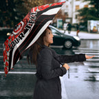 Personalized Dragons ANZAC Tribute Umbrella Poppy Field Soldier Silhouette Aboriginal Rugby Mascot