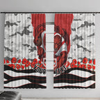 Personalized Dragons ANZAC Tribute Window Curtain Poppy Field Soldier Silhouette Aboriginal Rugby Mascot