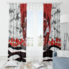 Personalized Dragons ANZAC Tribute Window Curtain Poppy Field Soldier Silhouette Aboriginal Rugby Mascot