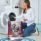 Personalized Sea Eagles ANZAC Tribute Laundry Basket Poppy Field Soldier Silhouette Aboriginal Rugby Mascot