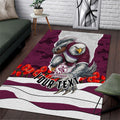 Personalized Sea Eagles ANZAC Tribute Area Rug Poppy Field Soldier Silhouette Aboriginal Rugby Mascot