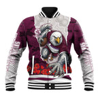 Personalized Sea Eagles ANZAC Tribute Baseball Jacket Poppy Field Soldier Silhouette Aboriginal Rugby Mascot