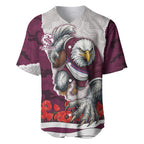 Personalized Sea Eagles ANZAC Tribute Baseball Jersey Poppy Field Soldier Silhouette Aboriginal Rugby Mascot