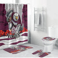 Personalized Sea Eagles ANZAC Tribute Bathroom Set Poppy Field Soldier Silhouette Aboriginal Rugby Mascot
