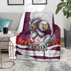 Personalized Sea Eagles ANZAC Tribute Blanket Poppy Field Soldier Silhouette Aboriginal Rugby Mascot