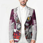 Personalized Sea Eagles ANZAC Tribute Blazer Poppy Field Soldier Silhouette Aboriginal Rugby Mascot