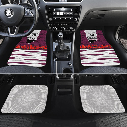 Personalized Sea Eagles ANZAC Tribute Car Mats Poppy Field Soldier Silhouette Aboriginal Rugby Mascot
