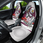 Personalized Sea Eagles ANZAC Tribute Car Seat Cover Poppy Field Soldier Silhouette Aboriginal Rugby Mascot