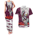 Personalized Sea Eagles ANZAC Tribute Couples Matching Tank Maxi Dress and Hawaiian Shirt Poppy Field Soldier Silhouette Aboriginal Rugby Mascot