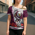 Personalized Sea Eagles ANZAC Tribute Cross Shoulder Shirt Poppy Field Soldier Silhouette Aboriginal Rugby Mascot