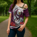 Personalized Sea Eagles ANZAC Tribute Cross Shoulder Shirt Poppy Field Soldier Silhouette Aboriginal Rugby Mascot