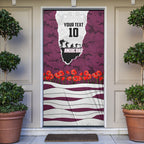 Personalized Sea Eagles ANZAC Tribute Door Cover Poppy Field Soldier Silhouette Aboriginal Rugby Mascot