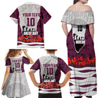 Personalized Sea Eagles ANZAC Tribute Family Matching Off Shoulder Maxi Dress and Hawaiian Shirt Poppy Field Soldier Silhouette Aboriginal Rugby Mascot