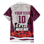 Personalized Sea Eagles ANZAC Tribute Family Matching Summer Maxi Dress and Hawaiian Shirt Poppy Field Soldier Silhouette Aboriginal Rugby Mascot